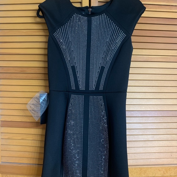 Bebe party dress size small black with silver sequins - Picture 2 of 3